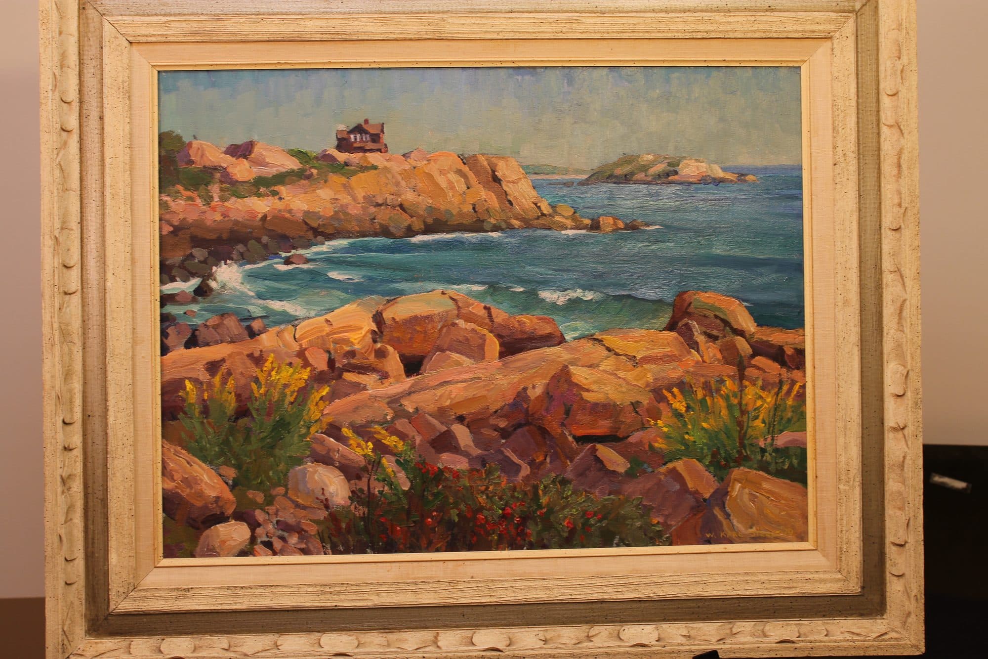 Rocky Coast With House On Point — detail