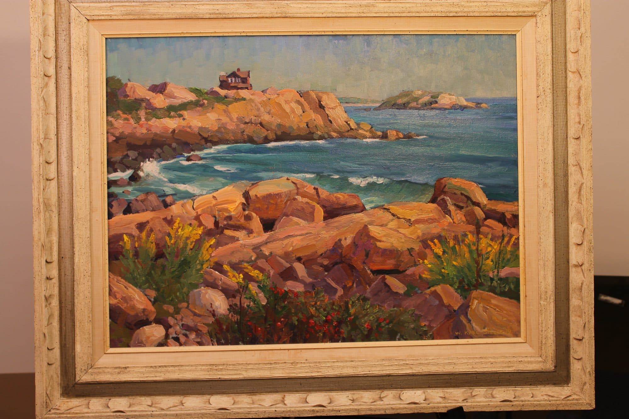Rocky Coast With House On Point — detail