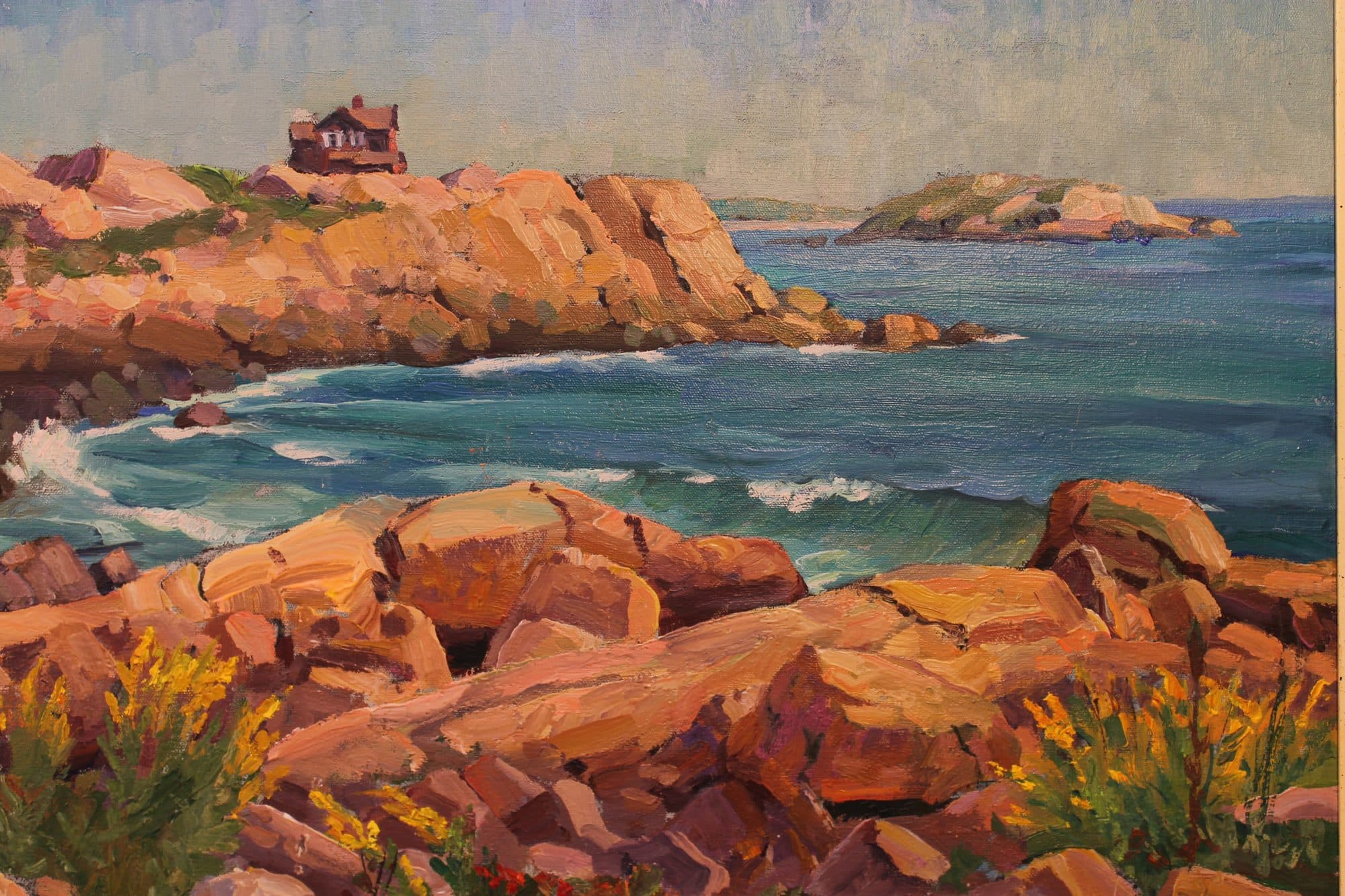 Rocky Coast With House On Point — detail
