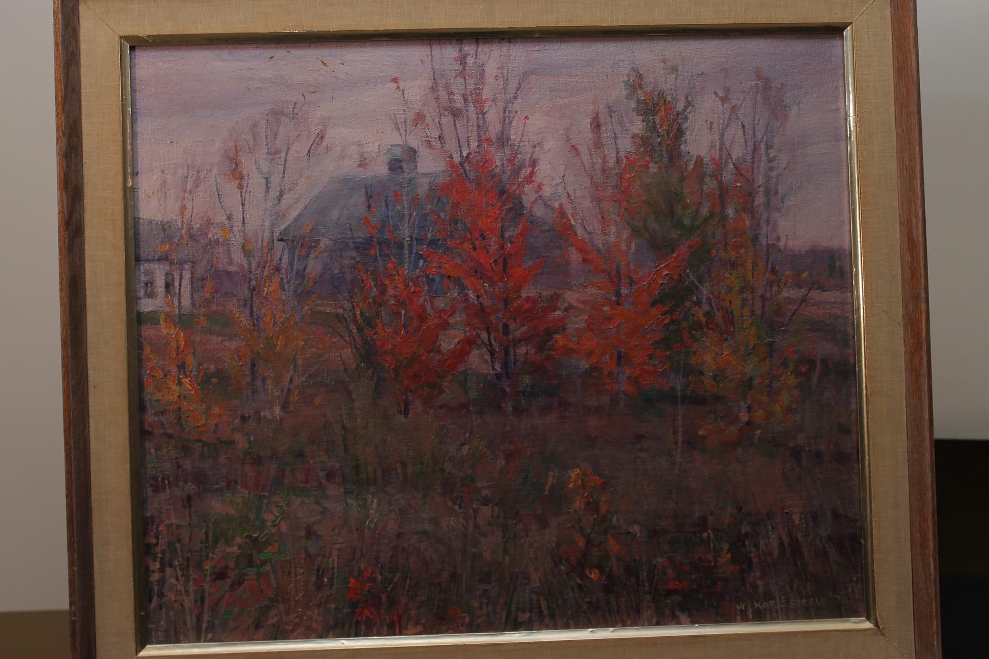 House Beside Red Maple Tree — detail