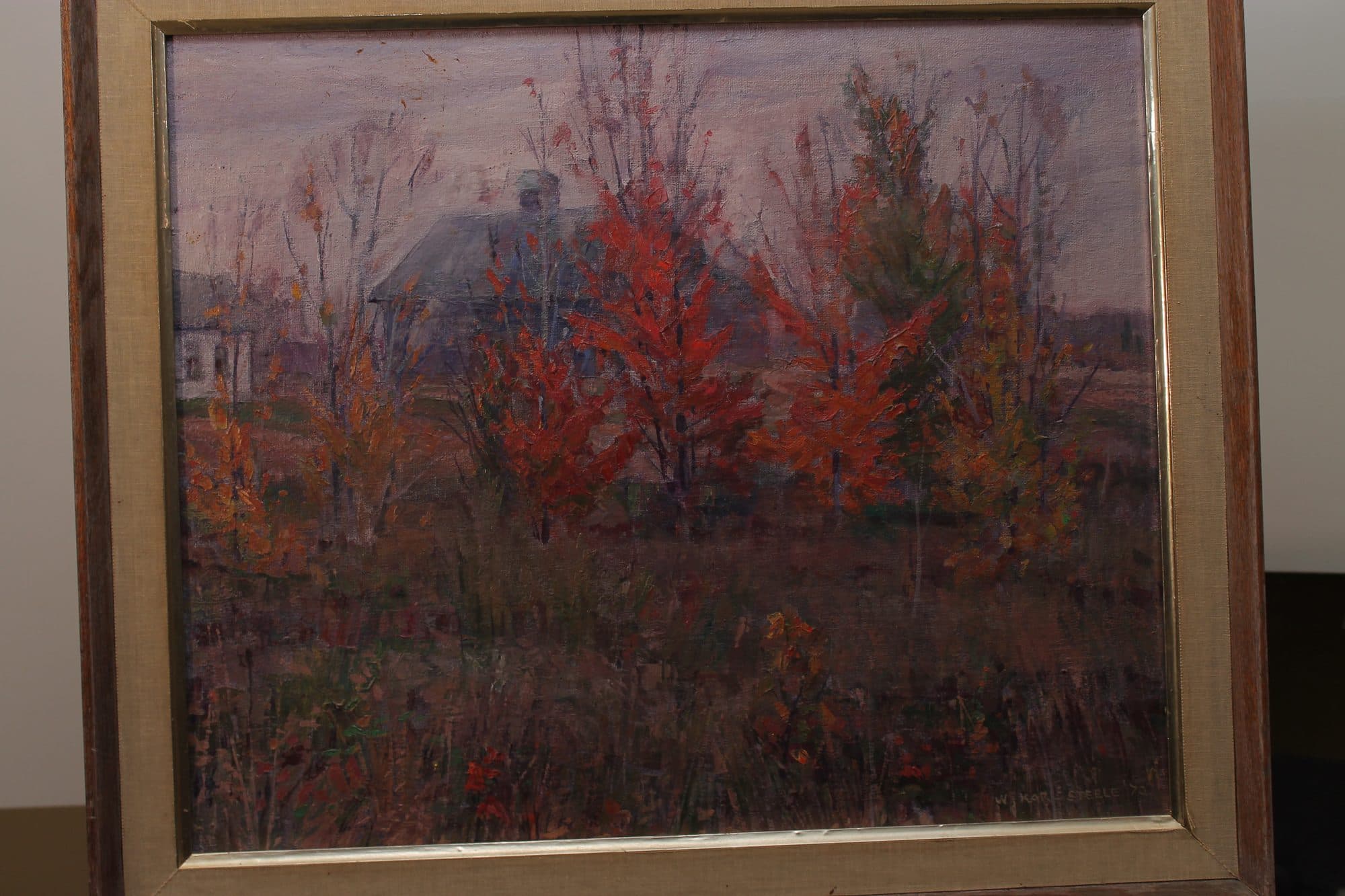 House Beside Red Maple Tree — detail