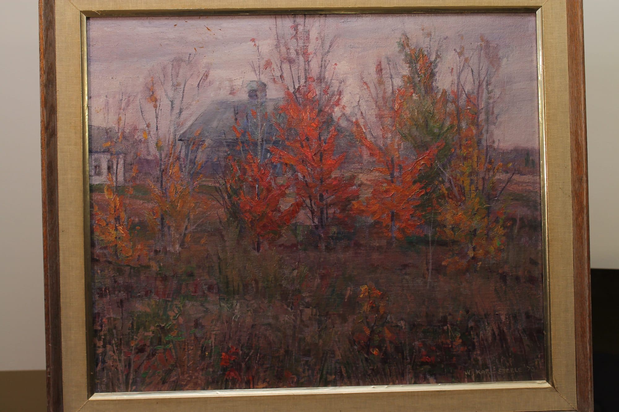 House Beside Red Maple Tree — detail