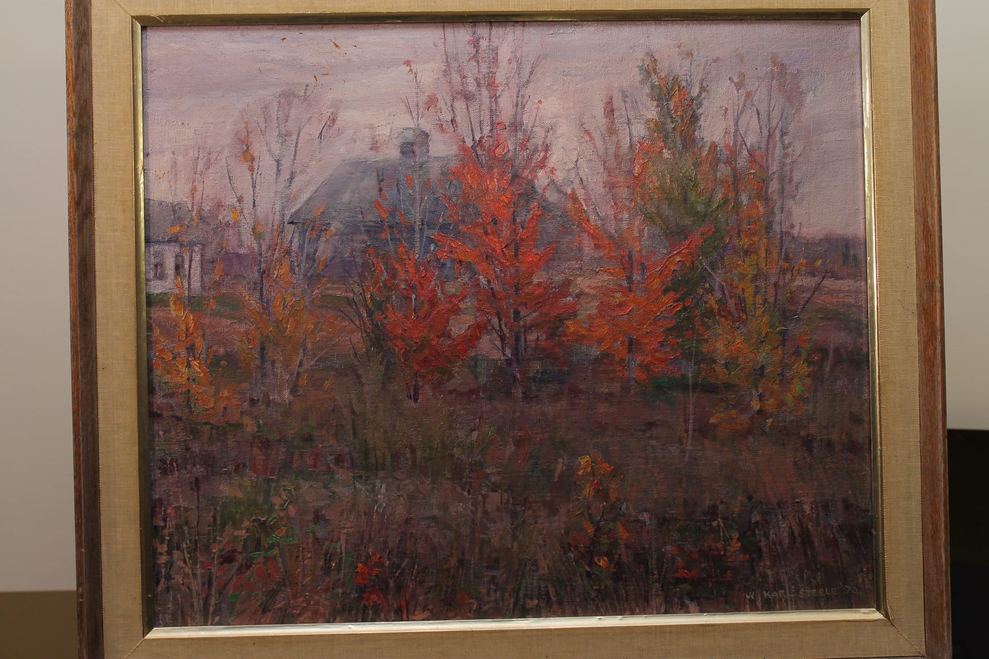 House Beside Red Maple Tree — detail
