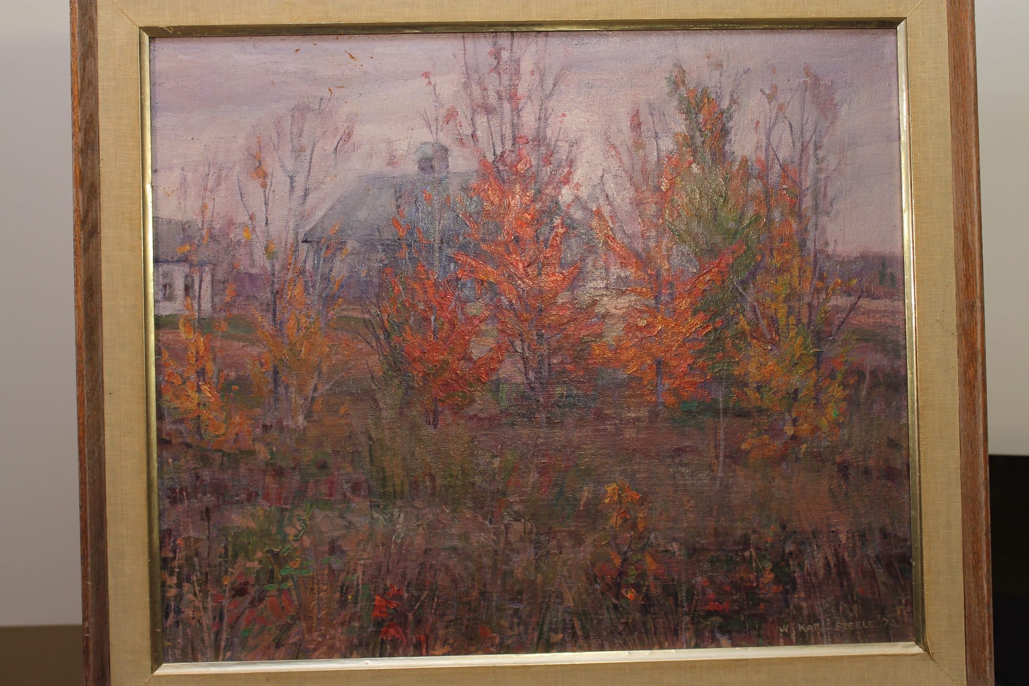 House Beside Red Maple Tree — detail