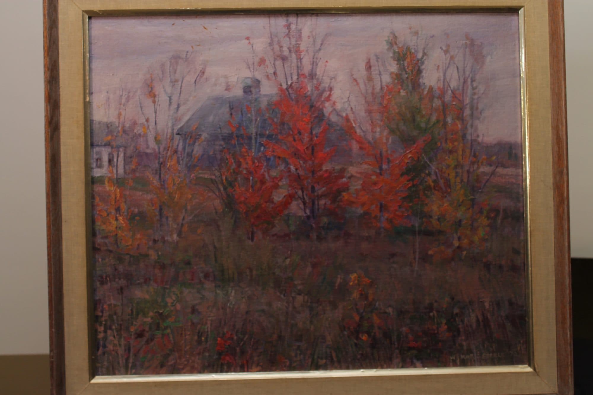 House Beside Red Maple Tree — detail