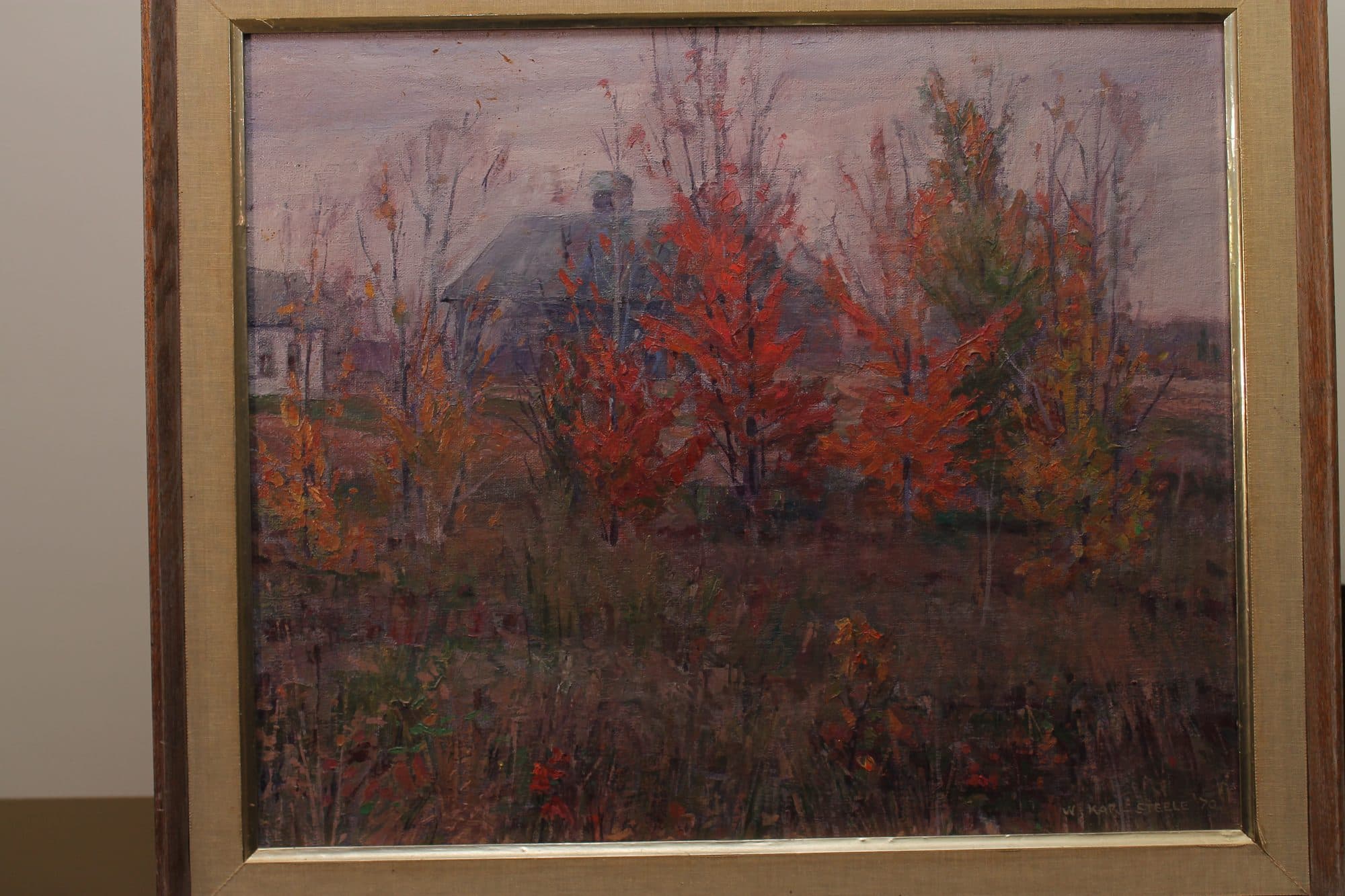 House Beside Red Maple Tree — detail