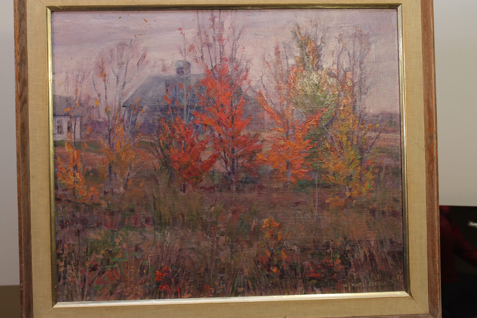 House Beside Red Maple Tree — detail