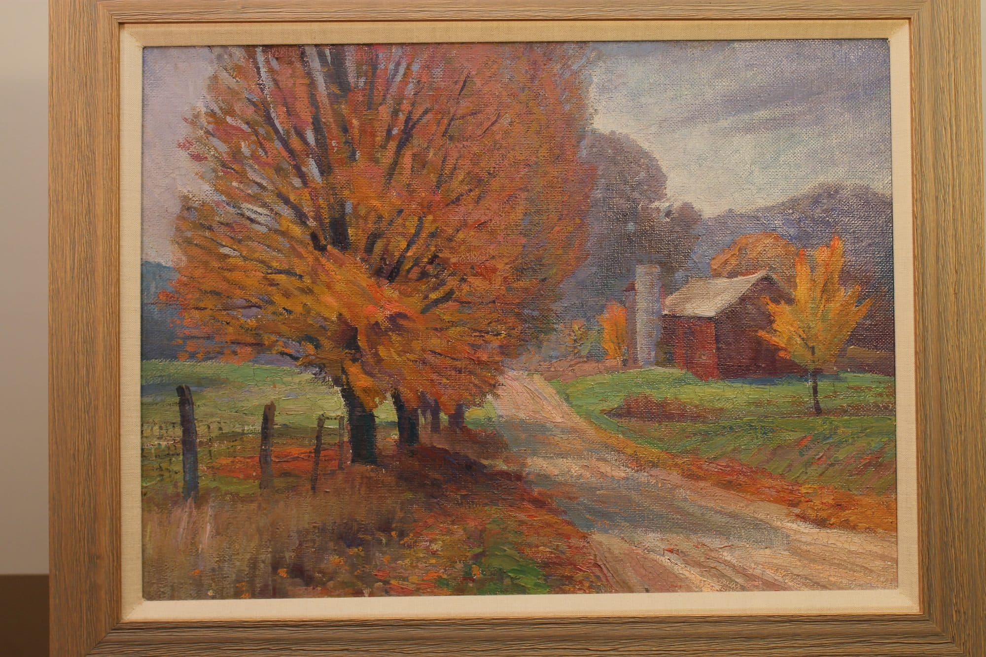 Autumn Tree Along Country Road — detail