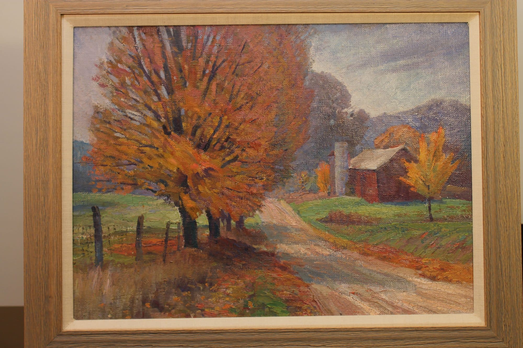 Autumn Tree Along Country Road — detail