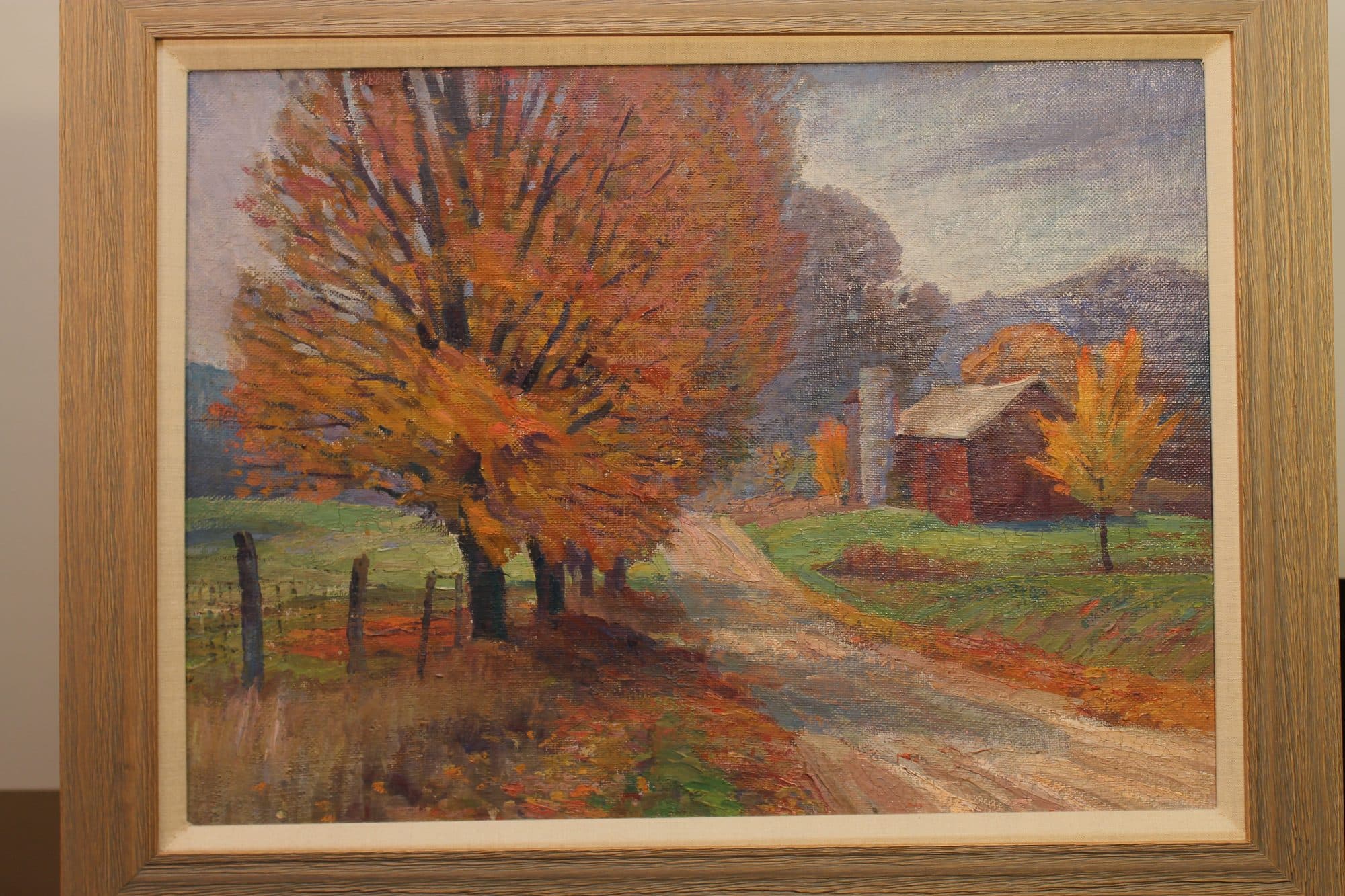 Autumn Tree Along Country Road — detail
