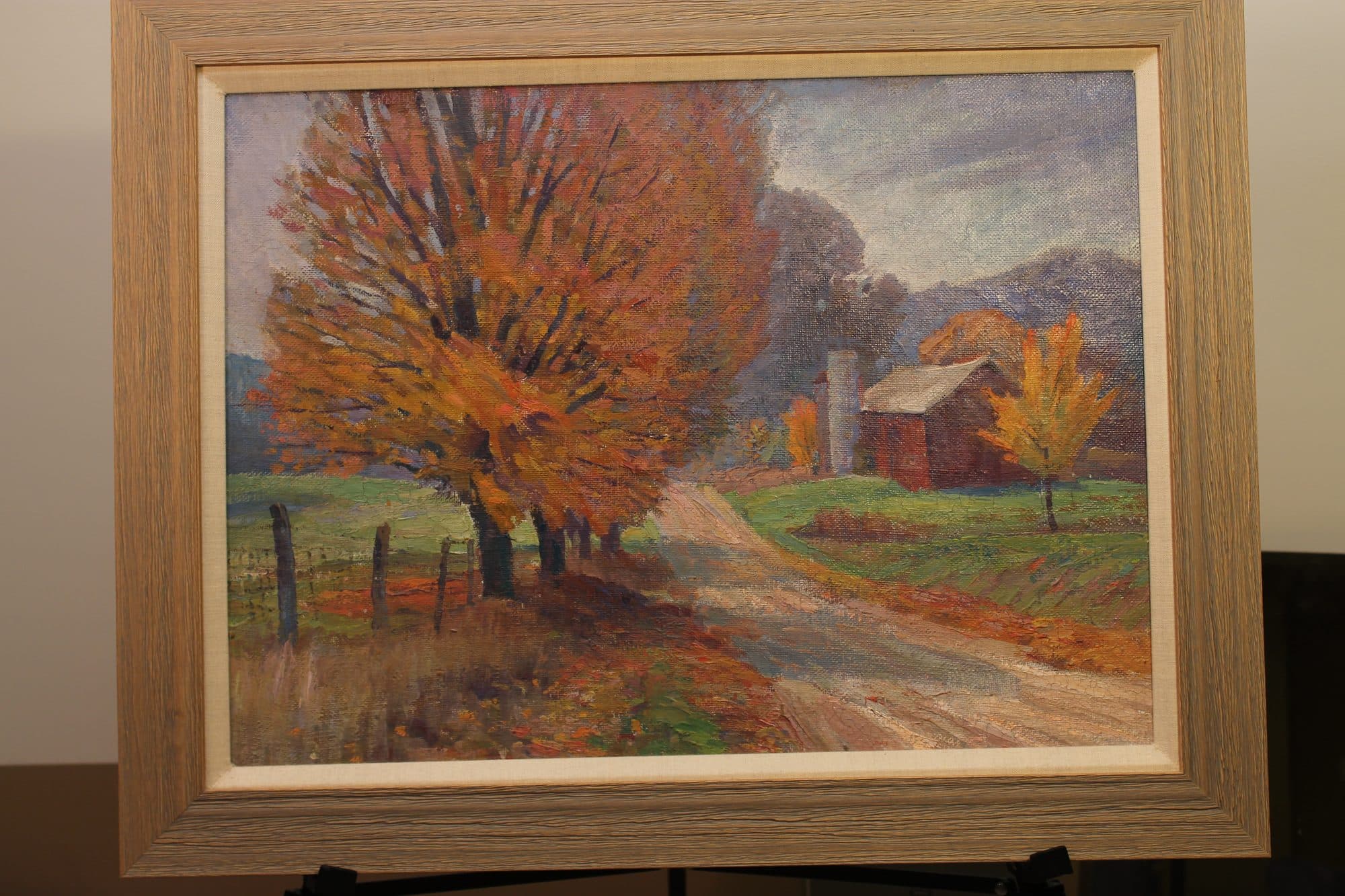 Autumn Tree Along Country Road — detail