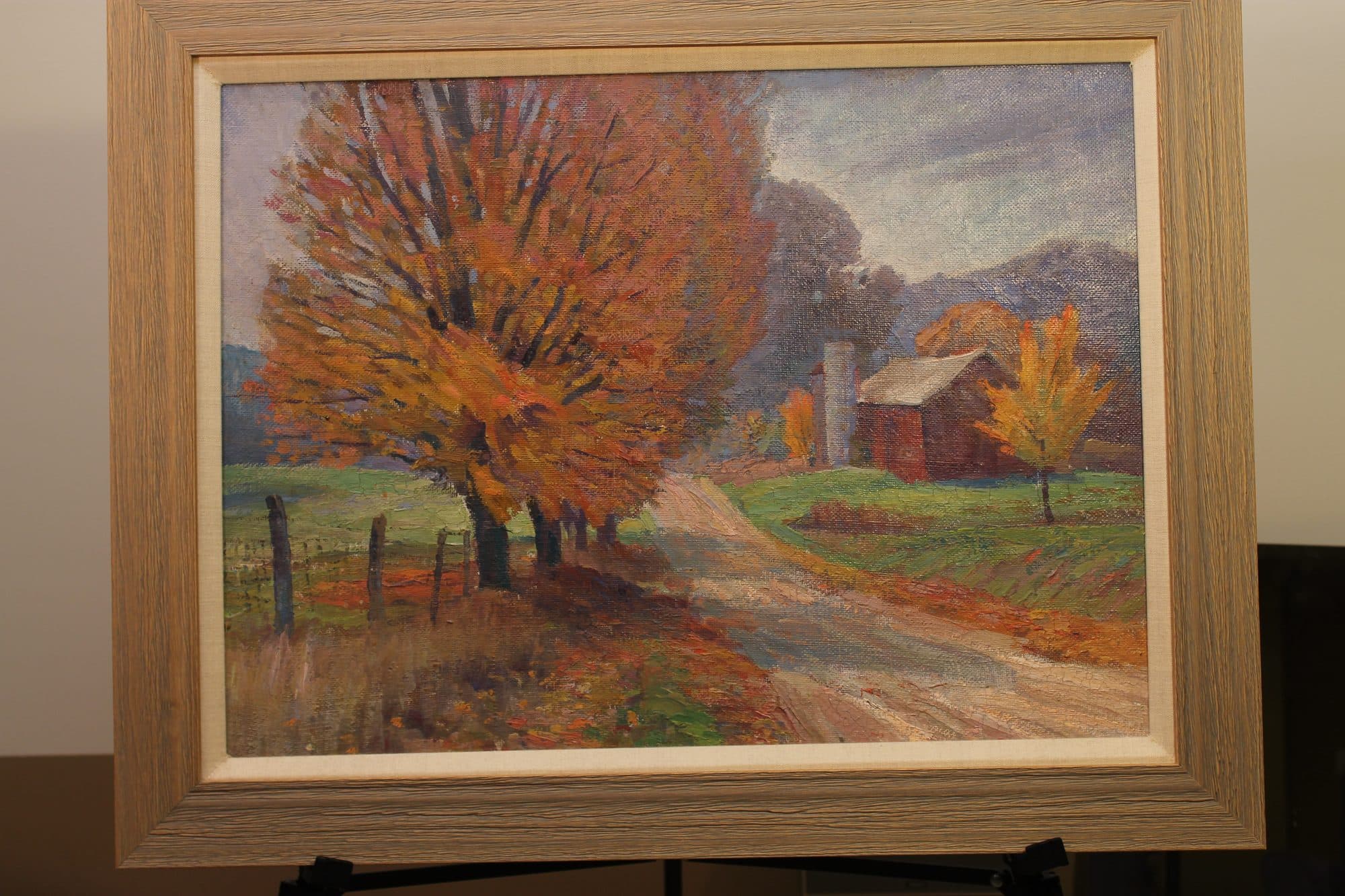 Autumn Tree Along Country Road — detail