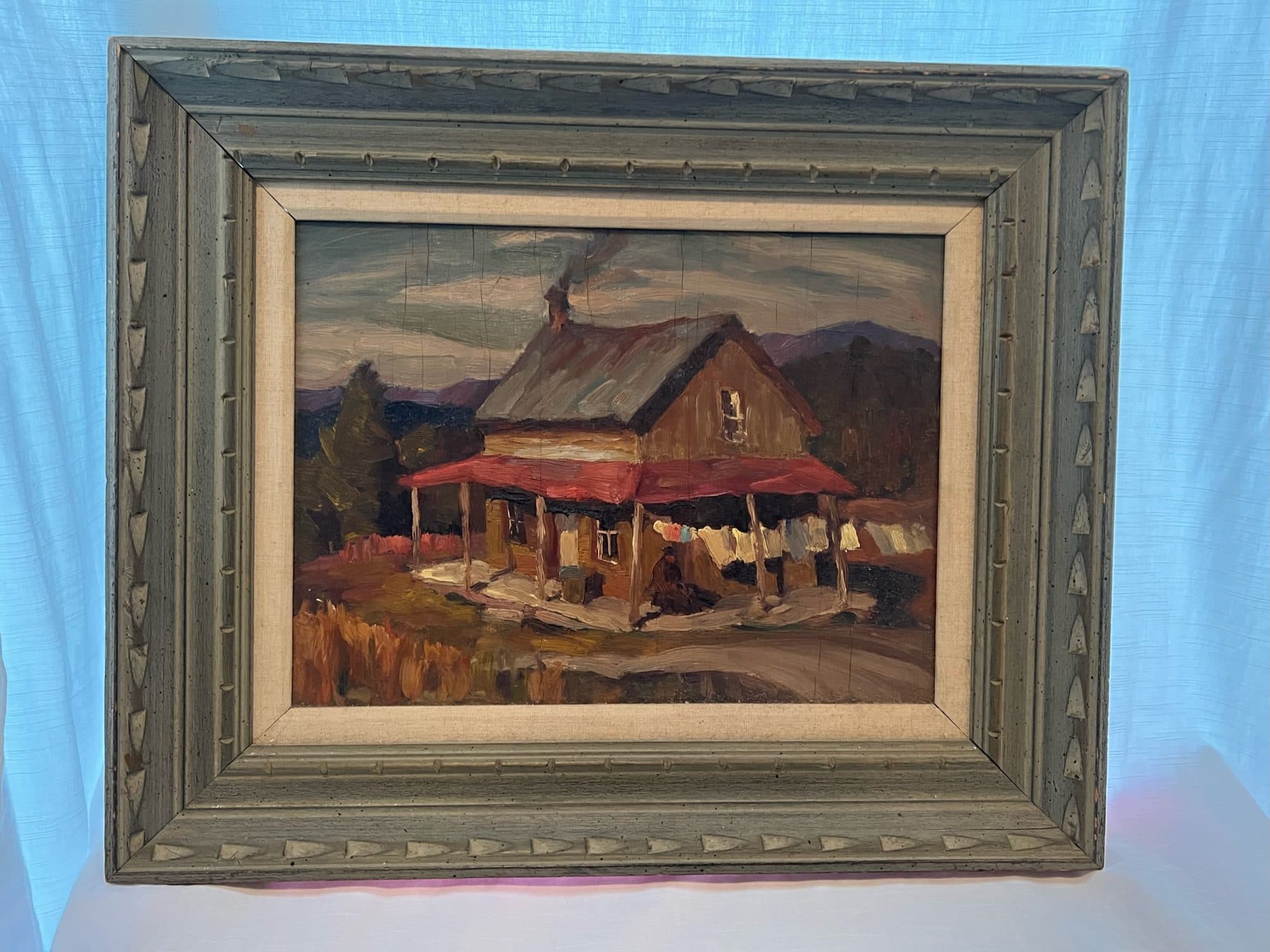 Farmhouse With Red Awning
