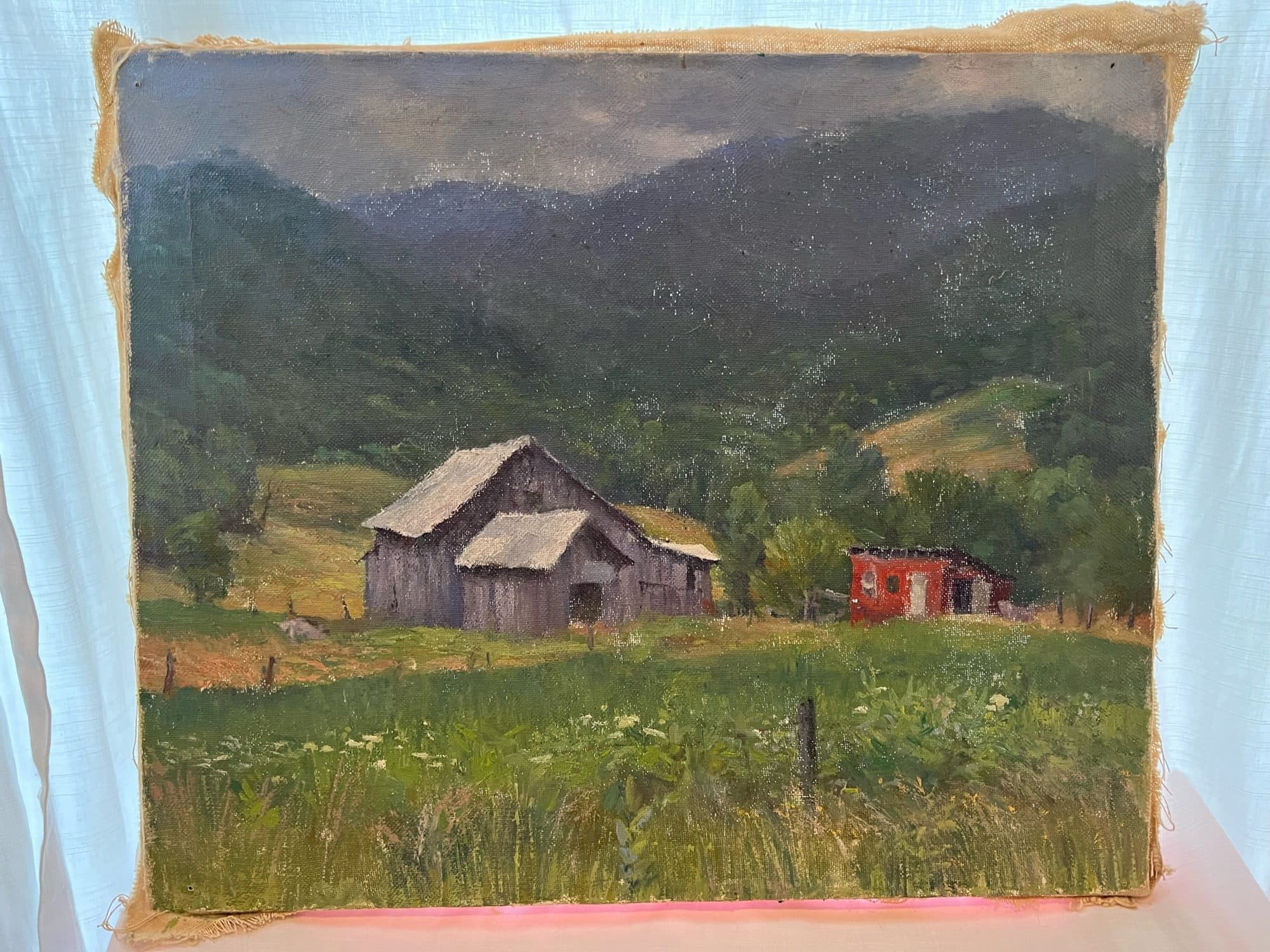 Barn And Red Shed In The Valley