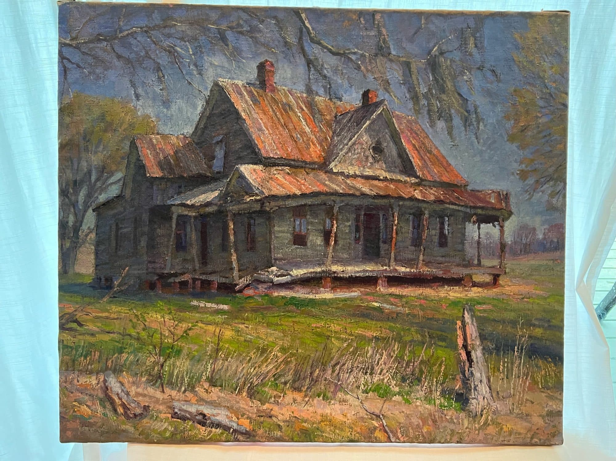 Old Homestead With Rusty Roof