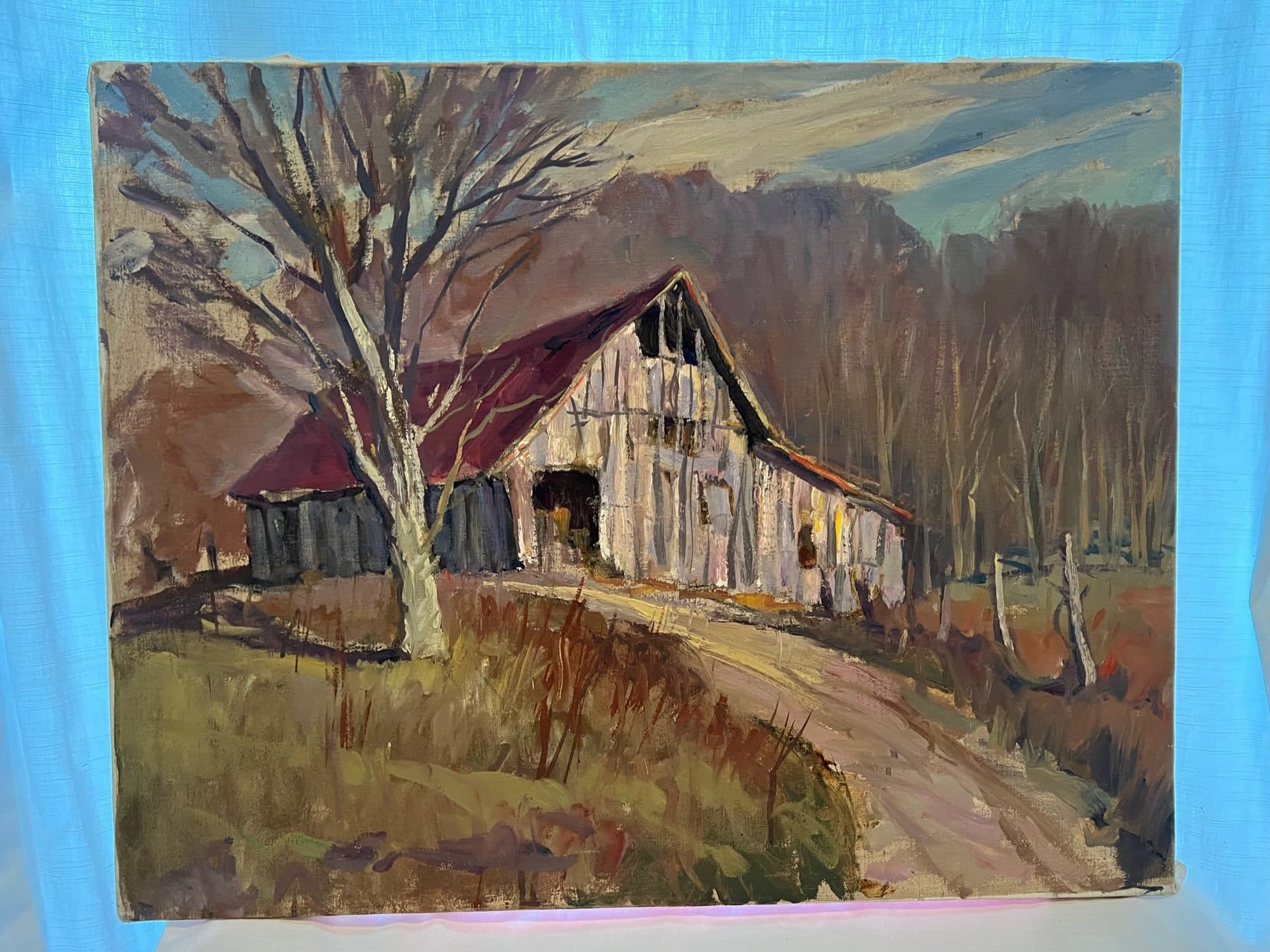 Weathered Barn On A Country Path
