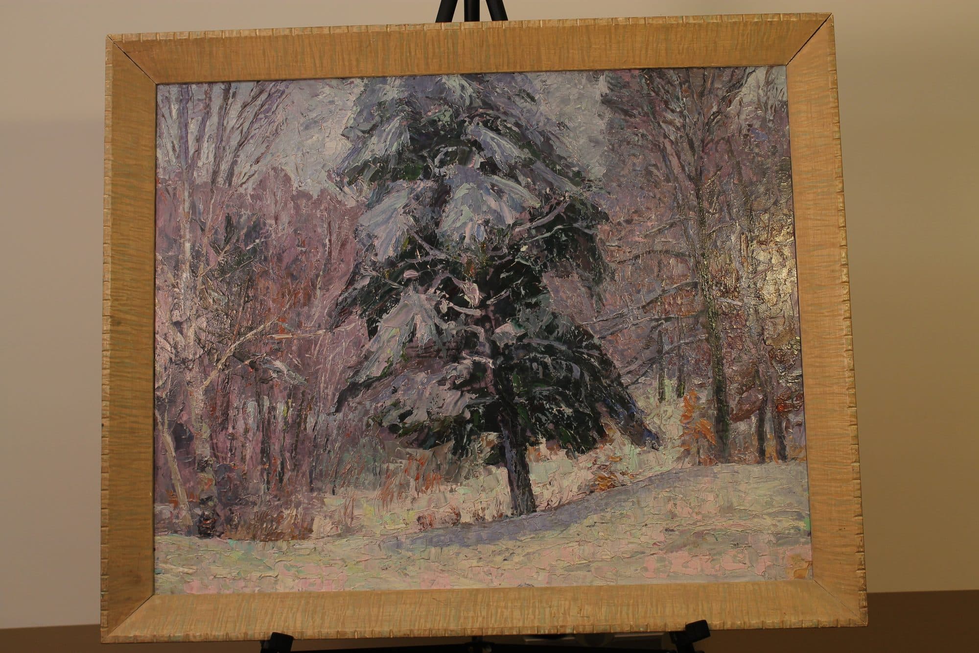 Snow-Covered Pine In Winter Woods
